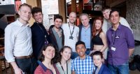 Group photo of students with Andrew Lloyd Webber