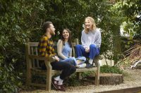 Students relaxing in our School garden