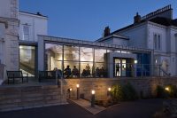 BOVTS foyer at dusk