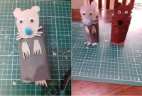 Simple rat puppets made from recycled toilet rolls