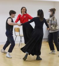 Acting student rehearsals for Pride and Prejudice production