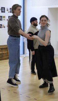 Acting student rehearsals for Pride and Prejudice production