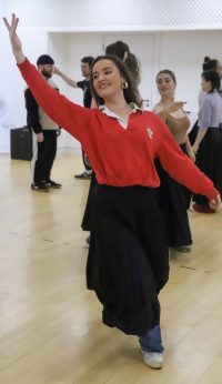 Acting student rehearsals for Pride and Prejudice production