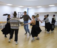 Acting student rehearsals for Pride and Prejudice production