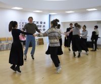 Acting student rehearsals for Pride and Prejudice production