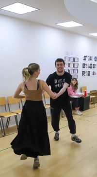 Acting student rehearsals for Pride and Prejudice production