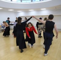 Acting student rehearsals for Pride and Prejudice production