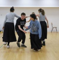 Acting student rehearsals for Pride and Prejudice production