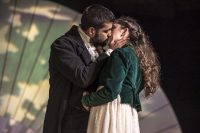 Students performing on stage in Pride and Prejudice at the Mount Without